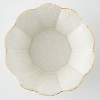 作家 青柳憲儀 白釉 輪花鉢(M) 作家 青柳憲儀 陶磁器作家もの