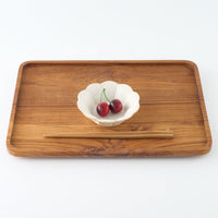 作家 青柳憲儀 白釉 輪花鉢(M) 作家 青柳憲儀 陶磁器作家もの