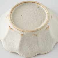 作家 青柳憲儀 白釉 輪花鉢(M) 作家 青柳憲儀 陶磁器作家もの