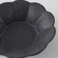 作家 青柳憲儀 黒釉 輪花鉢(M)