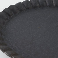 作家 青柳憲儀 黒釉 輪花楕円皿(L)