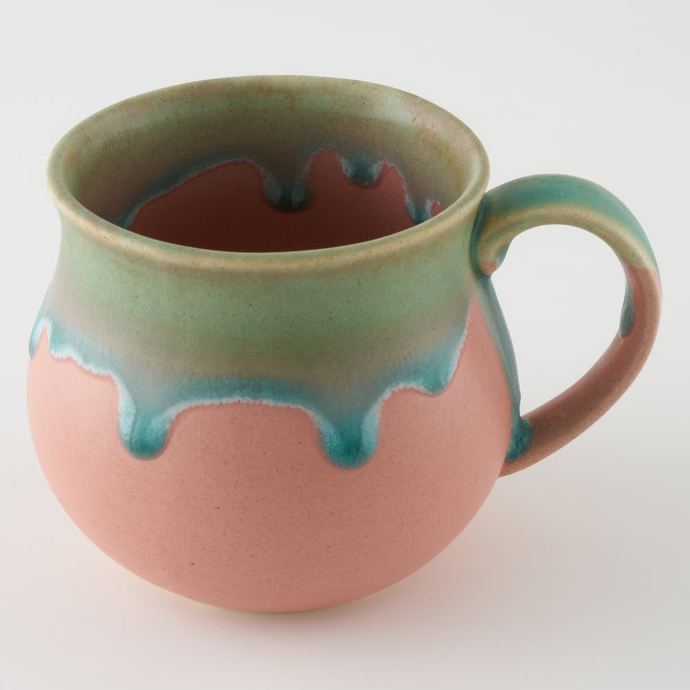 玉有 FD白釉流しピンク アロママグ 玉有 陶磁器作家もの