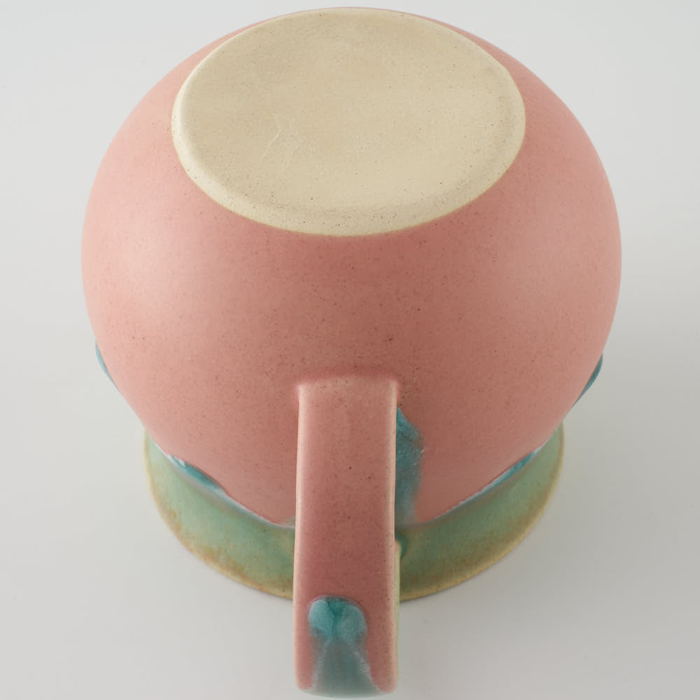 玉有 FD白釉流しピンク アロママグ 玉有 陶磁器作家もの