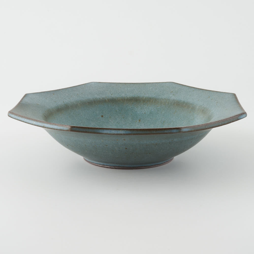 作家 鯨井円美 7寸リム鉢 ブルー