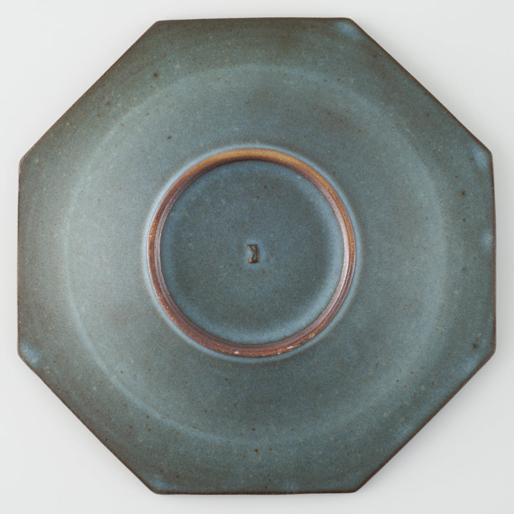 作家 鯨井円美 7寸リム鉢 ブルー