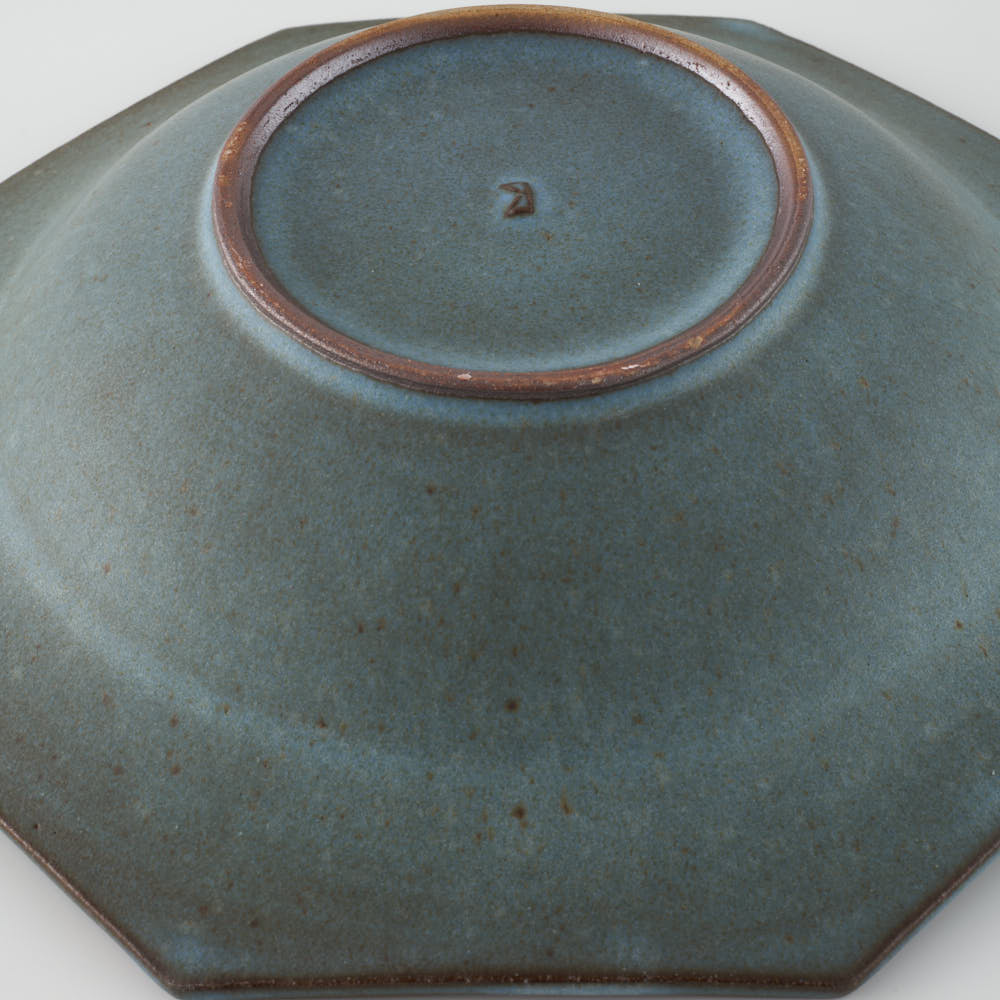 作家 鯨井円美 7寸リム鉢 ブルー