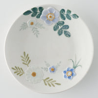 作家 森本静花 貼花文 5寸皿(gerden) 作家 森本静花 陶磁器作家もの