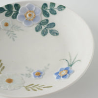 作家 森本静花 貼花文 5寸皿(gerden) 作家 森本静花 陶磁器作家もの