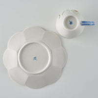 作家 森本静花 貼花文 カップ&ソーサ―(輪花・蝶)