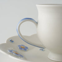 作家 森本静花 貼花文 カップ&ソーサ―(輪花・蝶)