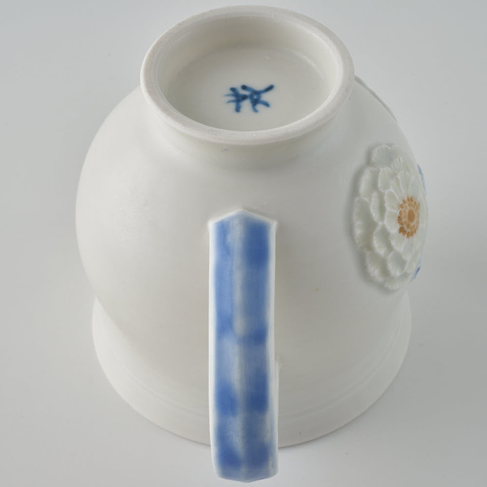 作家 森本静花 貼花文 カップ&ソーサ―(輪花・蝶)