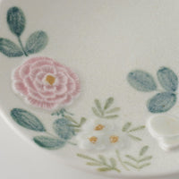 作家 森本静花 貼花文 小皿(バラ・蝶)