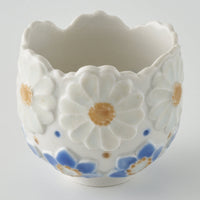 作家 森本静花 貼花文 蛍手輪花酒器 作家 森本静花 陶磁器作家もの