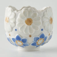 作家 森本静花 貼花文 蛍手輪花酒器 作家 森本静花 陶磁器作家もの