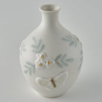 作家 森本静花 貼花文 一輪挿し(花・蝶)