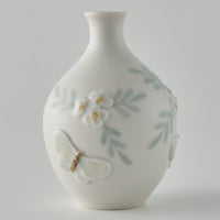 作家 森本静花 貼花文 一輪挿し(花・蝶)