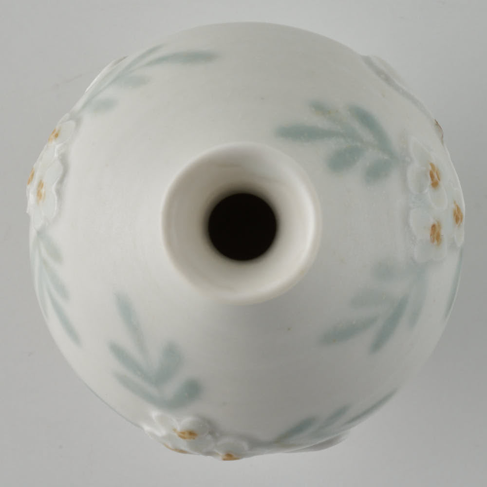 作家 森本静花 貼花文 一輪挿し(花・蝶)