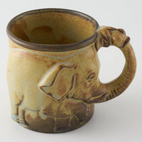 かしわ窯 マグカップ An elephant かしわ窯 陶磁器作家もの