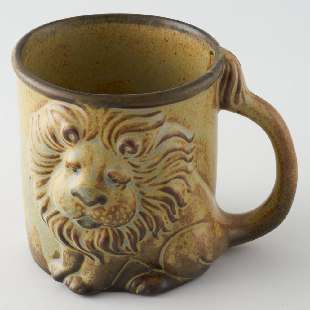 かしわ窯 マグカップ A lion かしわ窯 陶磁器作家もの