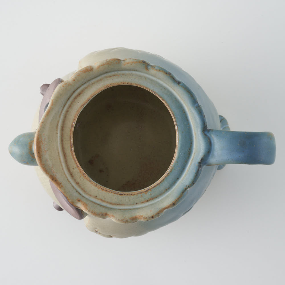 かしわ窯 ポット A blue owl かしわ窯 陶磁器作家もの