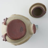 かしわ窯 ポット A blue owl かしわ窯 陶磁器作家もの