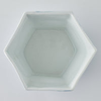 壮明窯 染付木の葉文六角鉢