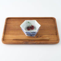 壮明窯 染付木の葉文六角鉢