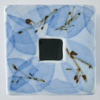 壮明窯 染付木の葉文角花入れ(大)