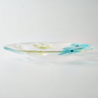 ガラス作家 佐々木翔子 リム大皿 ライトブルー×ライトイエロー ガラス作家 佐々木翔子 ガラスもの