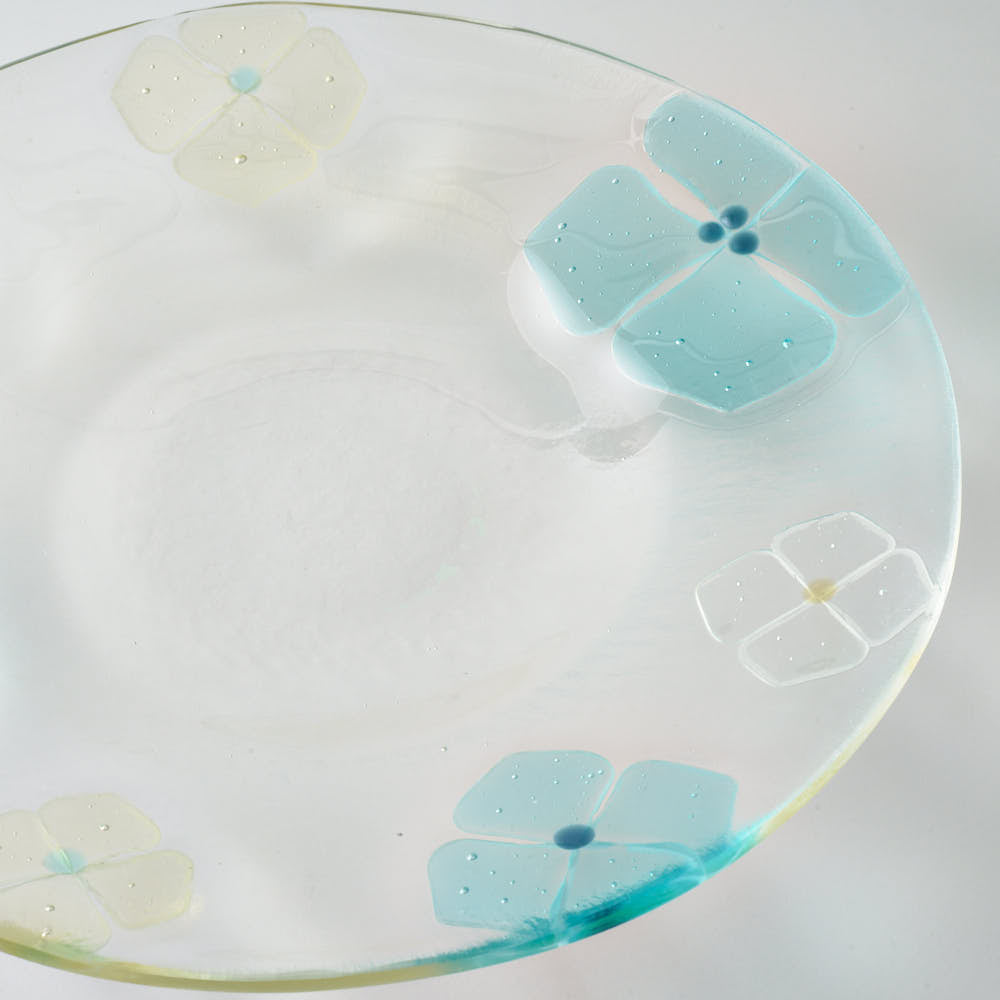 ガラス作家 佐々木翔子 リム大皿 ライトブルー×ライトイエロー ガラス作家 佐々木翔子 ガラスもの