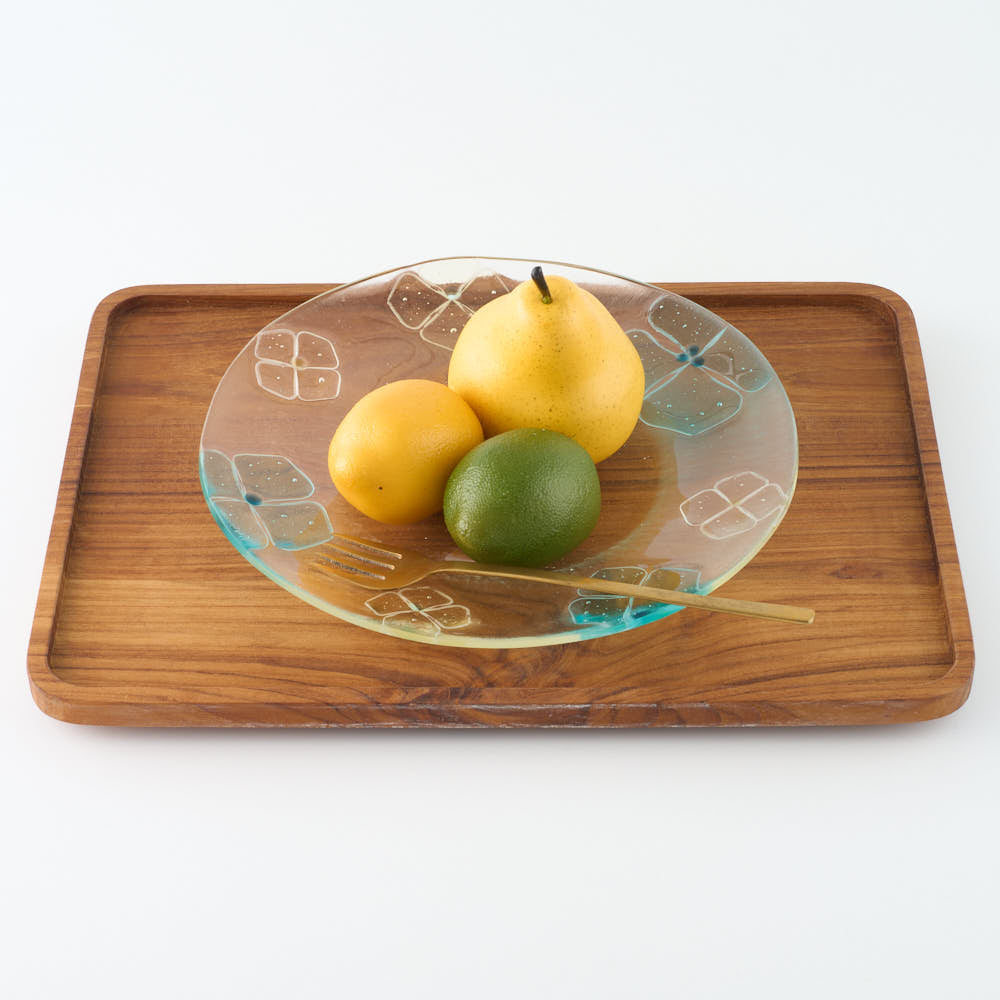 ガラス作家 佐々木翔子 リム大皿 ライトブルー×ライトイエロー ガラス作家 佐々木翔子 ガラスもの