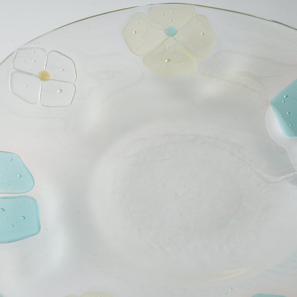 ガラス作家 佐々木翔子 リム大皿 ライトブルー×ライトイエロー ガラス作家 佐々木翔子 ガラスもの