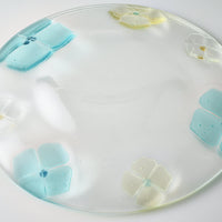 ガラス作家 佐々木翔子 リム大皿 ライトブルー×ライトイエロー ガラス作家 佐々木翔子 ガラスもの