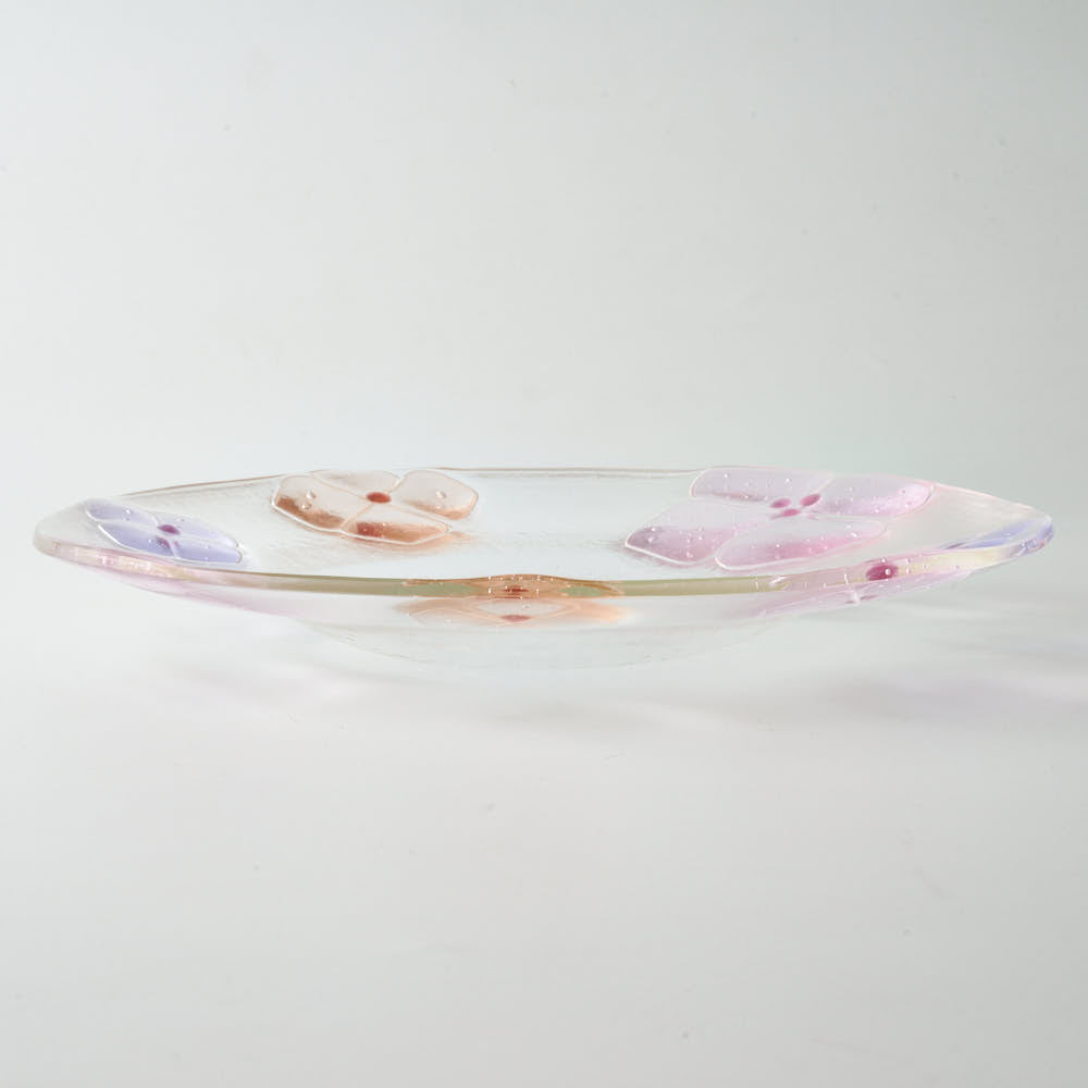 ガラス作家 佐々木翔子 リム大皿 ライトピンク×ライトオレンジ ガラス作家 佐々木翔子 ガラスもの