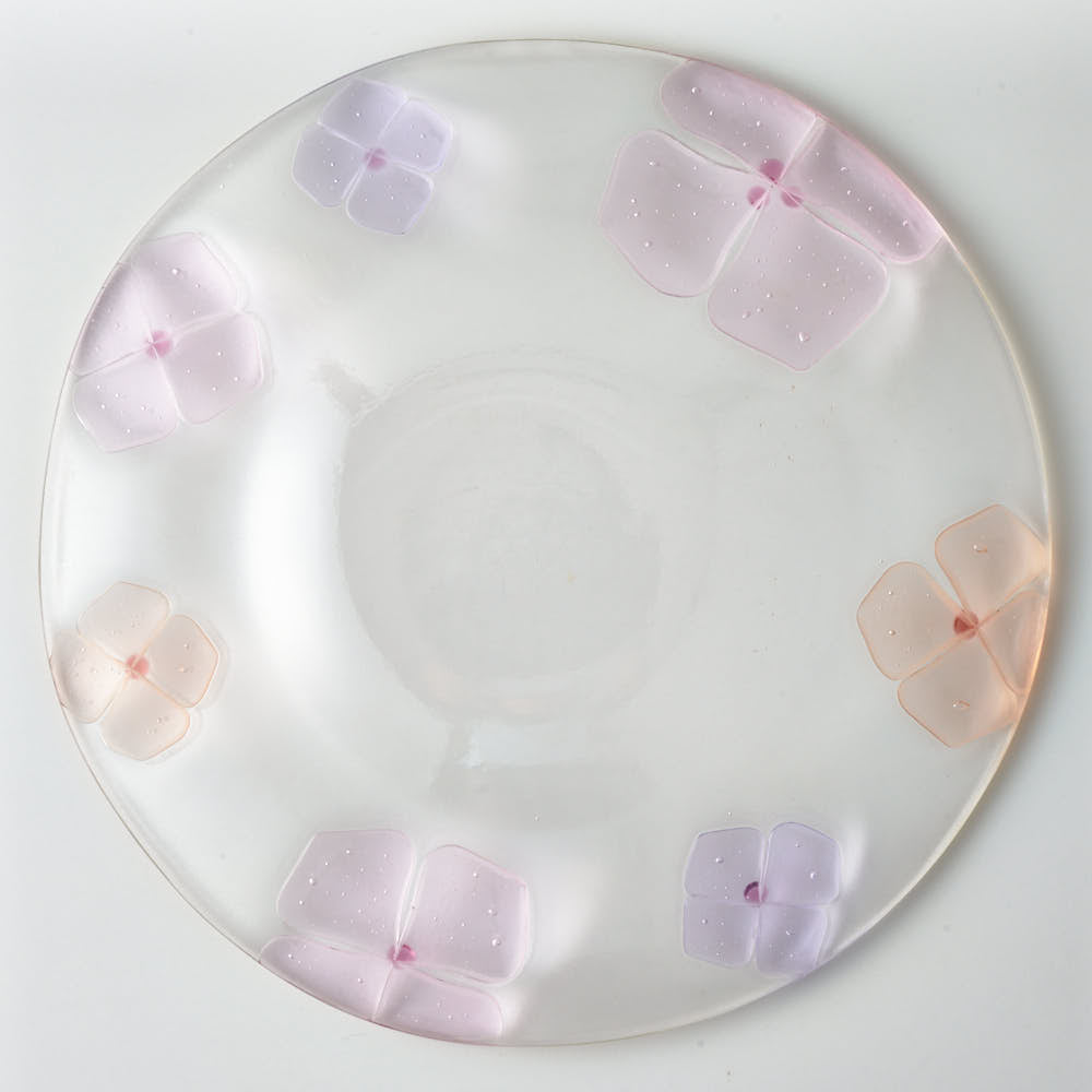 ガラス作家 佐々木翔子 リム大皿 ライトピンク×ライトオレンジ ガラス作家 佐々木翔子 ガラスもの