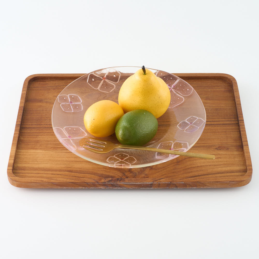 ガラス作家 佐々木翔子 リム大皿 ライトピンク×ライトオレンジ ガラス作家 佐々木翔子 ガラスもの