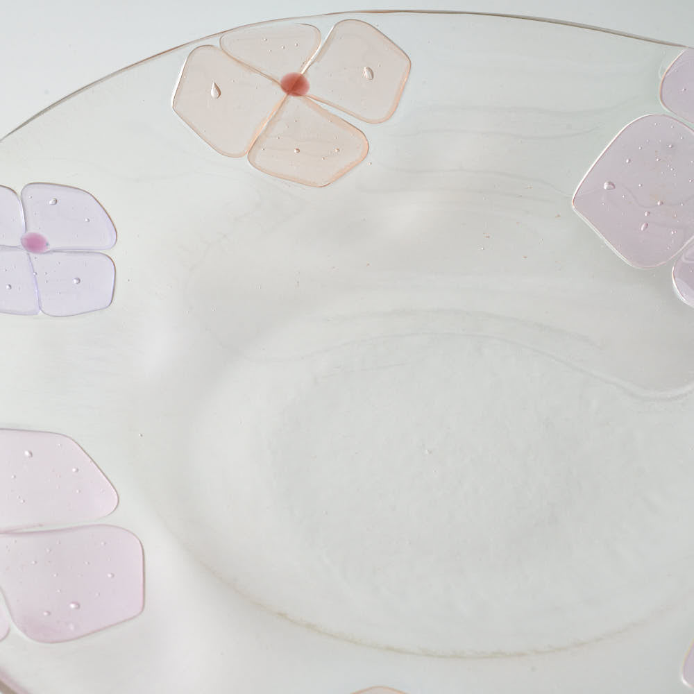 ガラス作家 佐々木翔子 リム大皿 ライトピンク×ライトオレンジ ガラス作家 佐々木翔子 ガラスもの