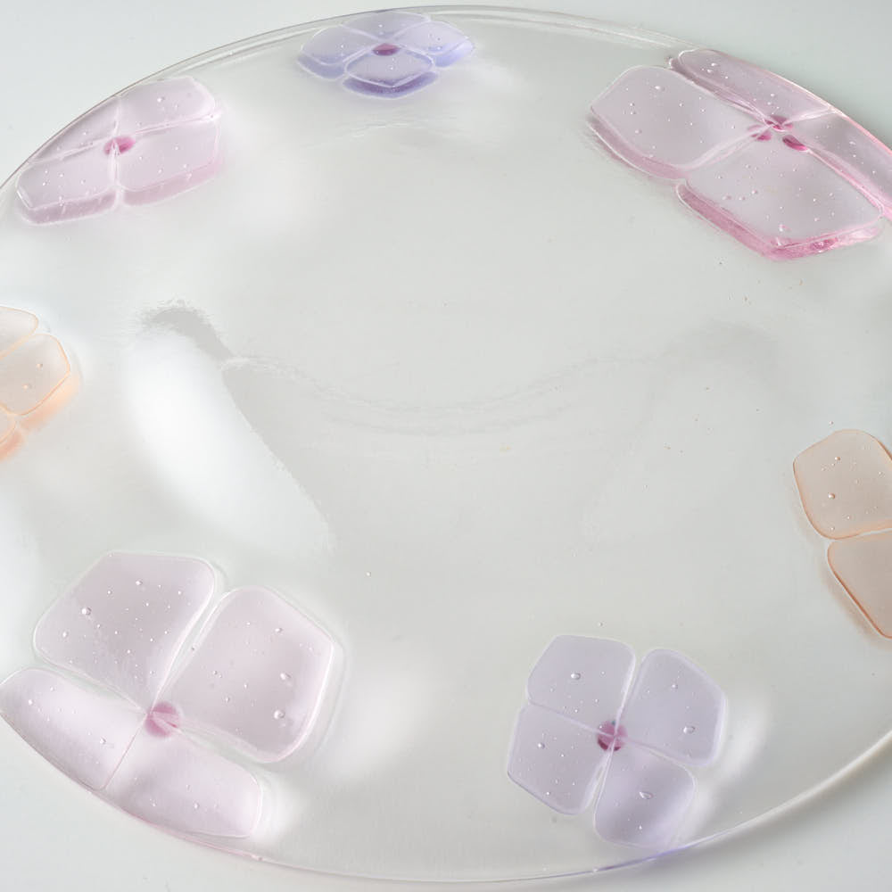 ガラス作家 佐々木翔子 リム大皿 ライトピンク×ライトオレンジ ガラス作家 佐々木翔子 ガラスもの