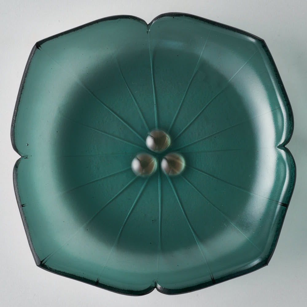 ガラス作家 佐々木翔子 紫陽花中鉢 グリーン(当ショップのみの限定色) ガラス作家 佐々木翔子 ガラスもの