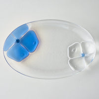 ガラス作家 佐々木翔子 オーバル小 ブルー×クリア