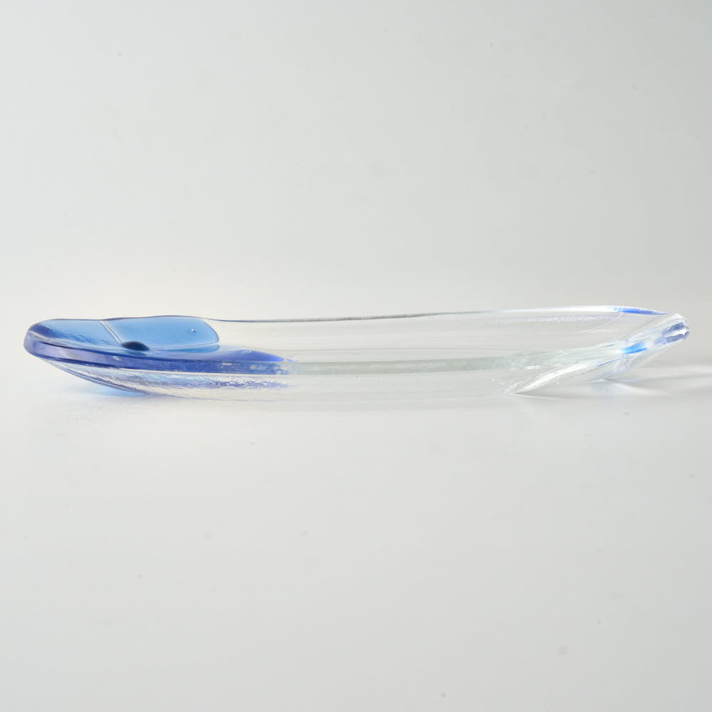 ガラス作家 佐々木翔子 オーバル小 ブルー×クリア
