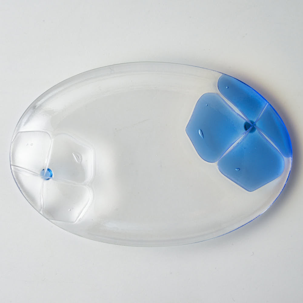 ガラス作家 佐々木翔子 オーバル小 ブルー×クリア
