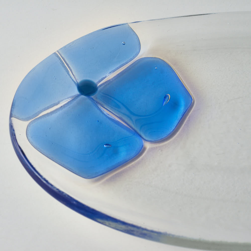 ガラス作家 佐々木翔子 オーバル小 ブルー×クリア