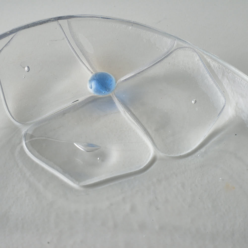 ガラス作家 佐々木翔子 オーバル小 ブルー×クリア