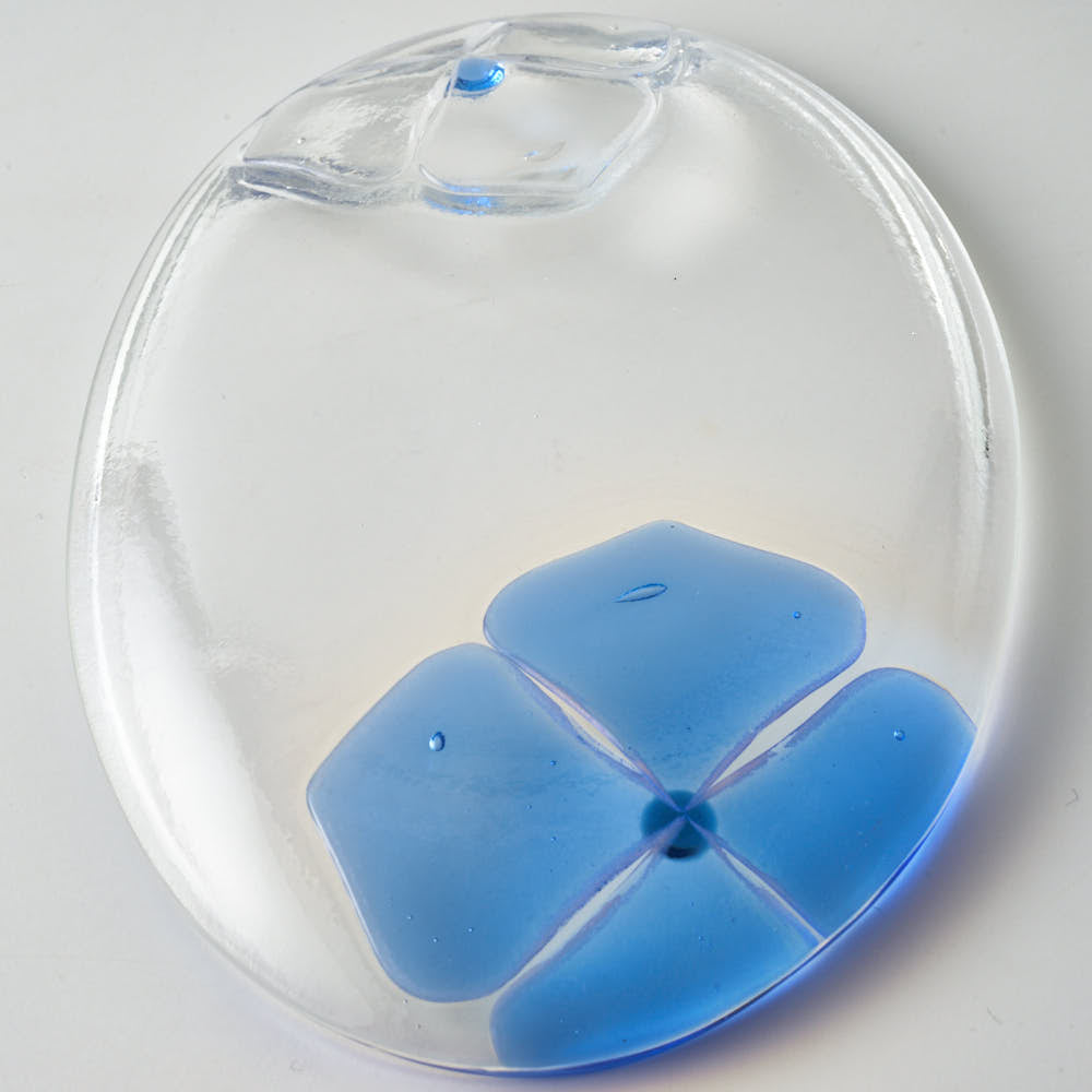 ガラス作家 佐々木翔子 オーバル小 ブルー×クリア