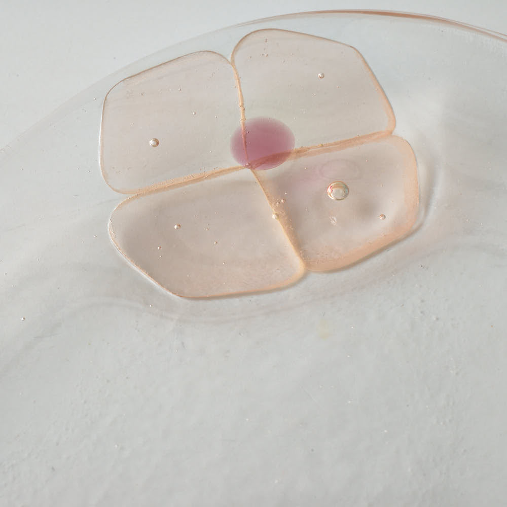 ガラス作家 佐々木翔子 オーバル小 ライトピンク×ライトオレンジ