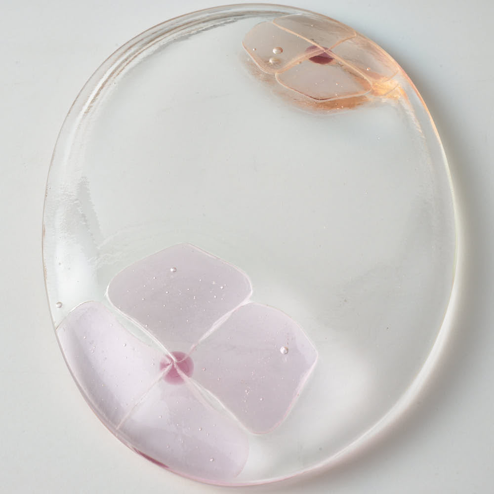 ガラス作家 佐々木翔子 オーバル小 ライトピンク×ライトオレンジ