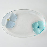 ガラス作家 佐々木翔子 オーバル小 ライトグレー×ライトブルー ガラス作家 佐々木翔子 ガラスもの