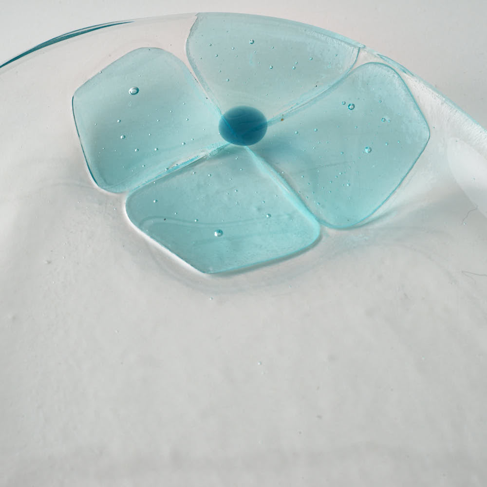 ガラス作家 佐々木翔子 オーバル小 ライトグレー×ライトブルー ガラス作家 佐々木翔子 ガラスもの