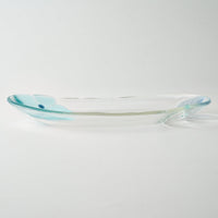 ガラス作家 佐々木翔子 オーバル大 ライトブルー×クリア×ライトグレー